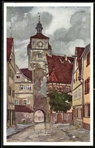 Künstler-AK K. Mutter: Rothenburg o. T., Weisser Turm