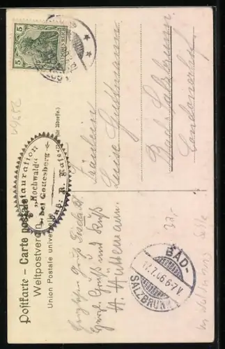 AK Bad Salzbrunn, Ruine am Hochwald