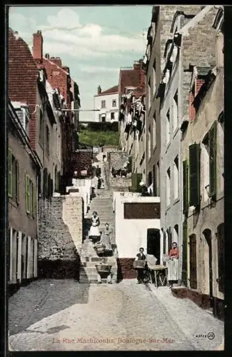AK Boulogne-sur-Mer, La Rue Machicoulis