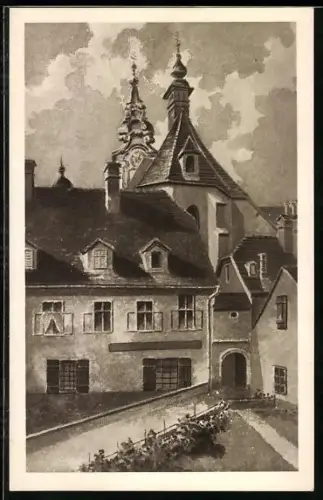 AK Graz, Messnergasse mit Stadtpfarrkirche