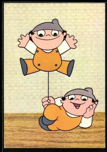 AK Mainzelmännchen mit Hampelmann