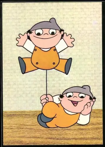 AK Mainzelmännchen mit Hampelmann