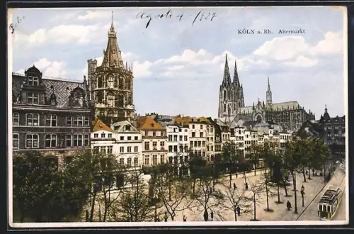 AK Köln a. Rh., Partie am Altermarkt mit Strassenbahn