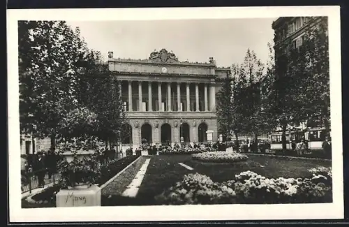 AK Marseille, La Bourse et le Square de la Bourse, Strassenbahn
