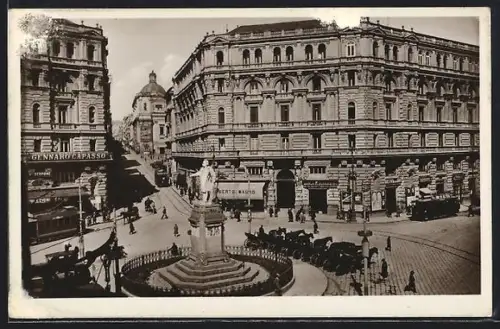 AK Napoli, Piazza Nicola Amore e Via Duomo, Strassenbahn