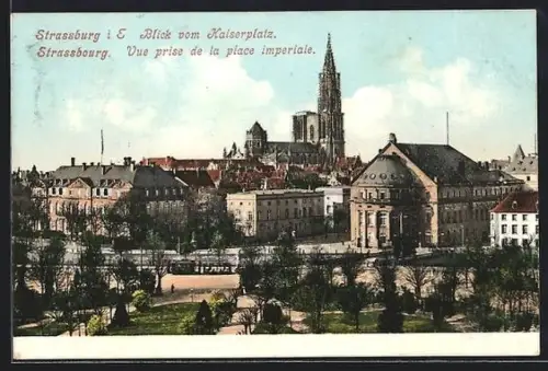 AK Strassburg, Blick vom Kaiserplatz