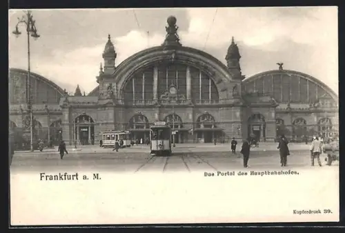 AK Frankfurt a. M., Portal des Hauptbahnhofs