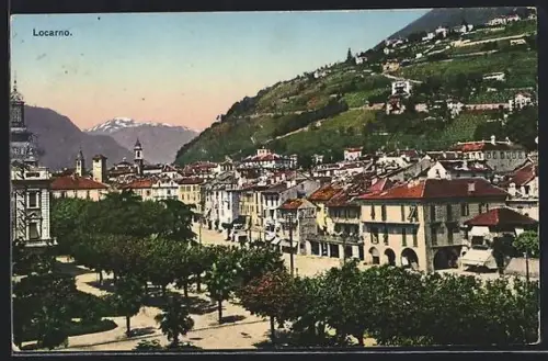 AK Locarno, Teilansicht des Ortes