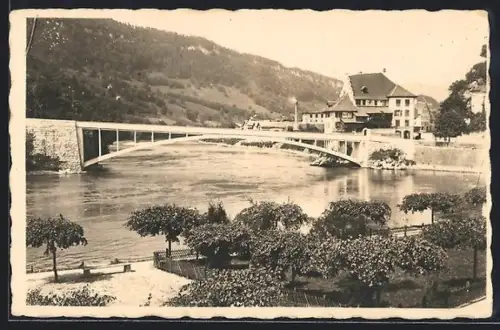AK Aarburg, Ortspartie mit Brücke