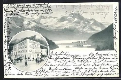 AK Silvaplana, Panorama und Hotel Sonne