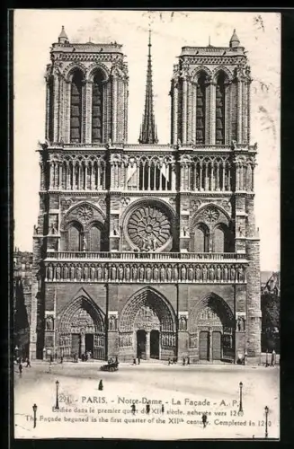 AK Paris, Cathédrale Notre-Dame