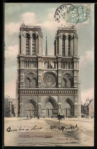 AK Paris, Cathédrale Notre-Dame, La Facade