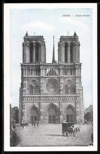 AK Paris, Cathédrale Notre-Dame, Haupteingang