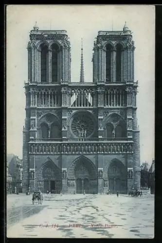 AK Paris, Cathédrale Notre-Dame, Facade