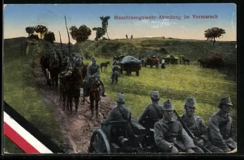 AK Maschinengewehr-Abteilung im Vormarsch