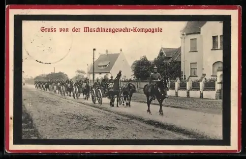 AK Maschinengewehr-Kompagnie auf einer Strasse