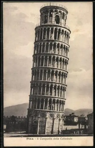 AK Pisa, Il Campanile della Cattedrale, Der schiefe Turm von Pisa