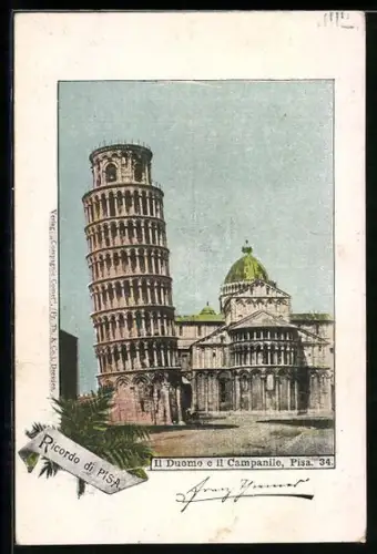 AK Pisa, Il Duomo e il Campanile, Der schiefe Turm von Pisa