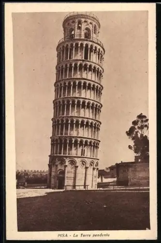 AK Pisa, La Torre Pendente, Der schiefe Turm von Pisa