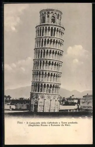 AK Pisa, La Torre Pendente, Der schiefe Turm von Pisa
