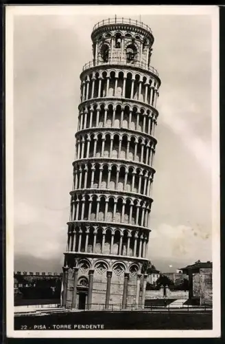 AK Pisa, La Torre Pendente, Der schiefe Turm von Pisa