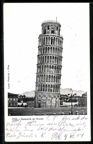 AK Pisa, Campanile del Duomo, Der schiefe Turm von Pisa