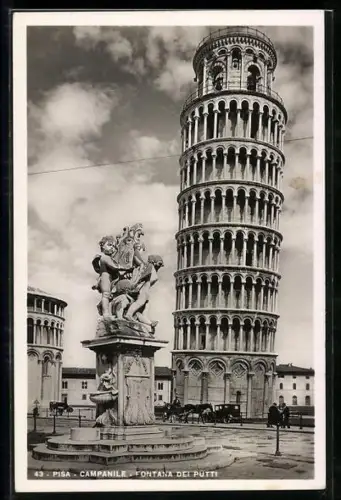 AK Pisa, Campanile, Fontana dei Putti, Der schiefe Turm von Pisa