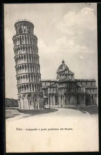 AK Pisa, Campanile e parte posteriore del Duomo, Der schiefe Turm von Pisa