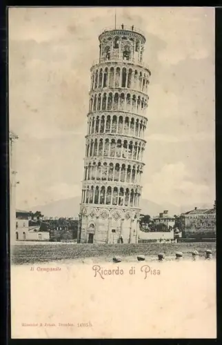 AK Pisa, Il Campanile, Der schiefe Turm von Pisa