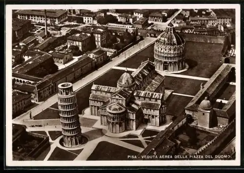 AK Pisa, Piazza del Duomo e Torre Pendente, Der schiefe Turm von Pisa