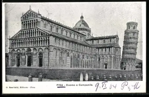 AK Pisa, Duomo e Campanile, Der schiefe Turm von Pisa