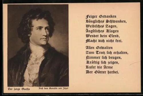 AK Der junge Goethe, Feiger Gedanken, Bängliches Schwanken..., Goethejahr 1932