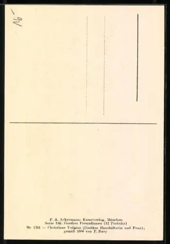 AK Portrait von Christiane Vulpius