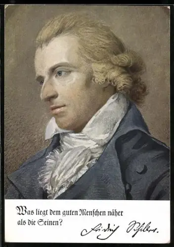 AK Deutsche Männer - deutsche Worte, Portrait von Friedrich Schiller