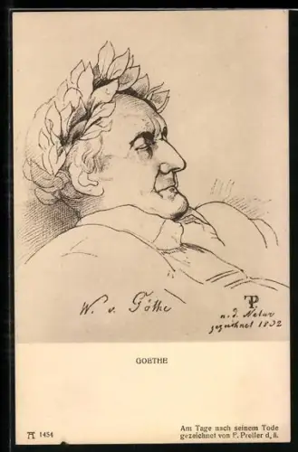 AK Goethe am Tage nach seinem Tode