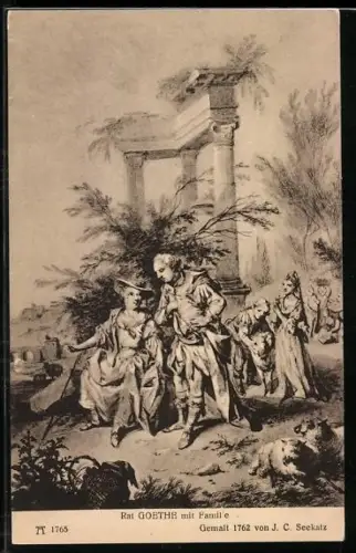 AK Rat Johann Wolfgang von Goethe mit seiner Familie