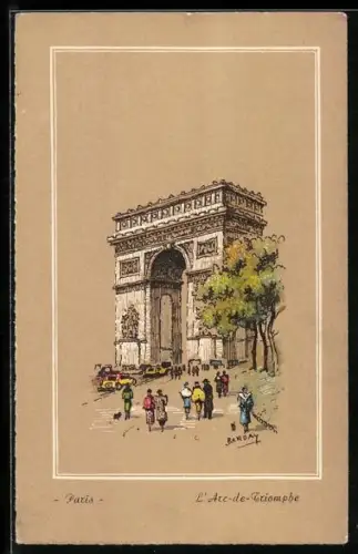 Künstler-AK Paris, L`Arc de Triomphe