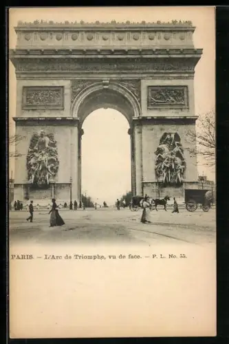 AK Paris, L`Arc de Triomphe, vue de face