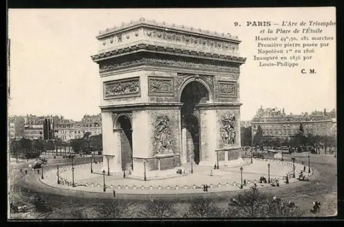 AK Paris, L`Arc de Triomphe et la Place de l`Etoile