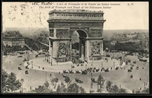 AK Paris, L`Arc de Triomphe et la Tombe du Soldat inconnu