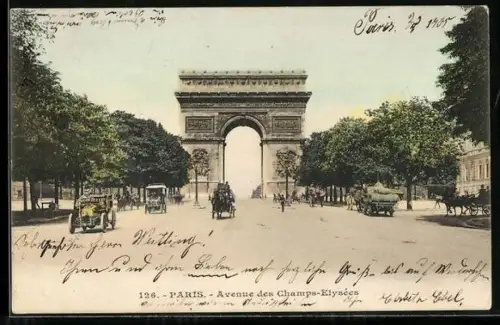 AK Paris, L`Arc de Triomphe, Avenue des Champs-Elysées