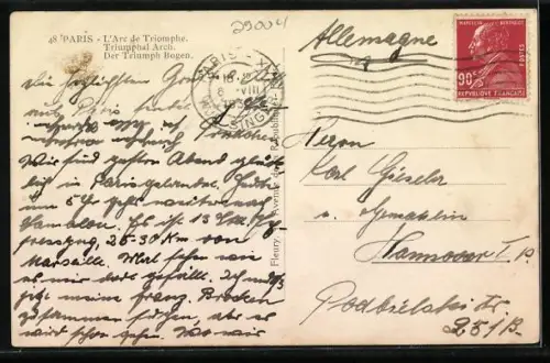 AK Paris, L`Arc de Triomphe