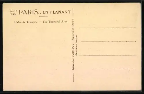 AK Paris, L`Arc de Triomphe