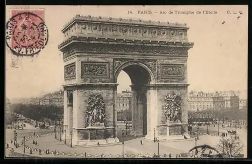 AK Paris, L`Arc de Triomphe, Triumphbogen