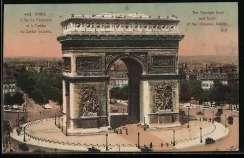 AK Paris, L`Arc de Triomphe et la Tombe du Soldat inconnu