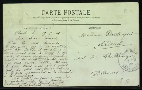 Lithographie Paris, L`Arc de Triomphe, tramway