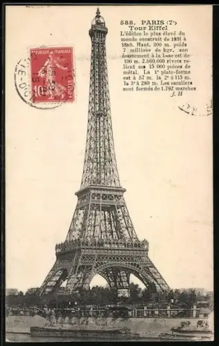 AK Paris, La Tour Eiffel, Eiffelturm