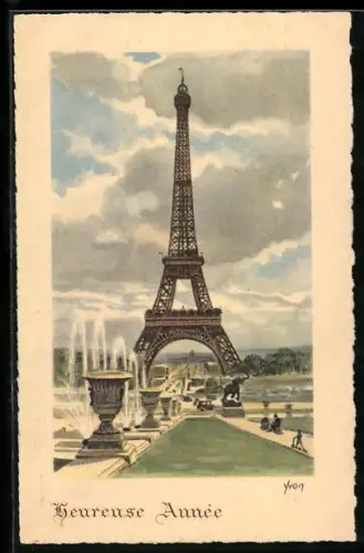 Künstler-AK Paris, La Tour Eiffel, Eiffelturm