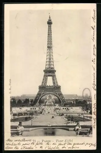 AK Paris, La Tour Eiffel, Eiffelturm Totalansicht
