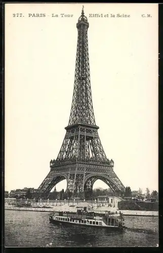 AK Paris, La Tour Eiffel, Eiffelturm Totalansicht